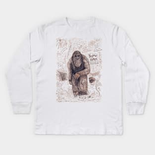 Yellow Gape - Monongahela Bigfoot Kids Long Sleeve T-Shirt